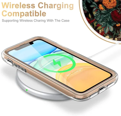 Vista 3 de ESDOT - Funda para iPhone 12 Pro Max con protector de pantalla integrado, funda de grado militar con diseño de moda para mujeres y niñas, funda