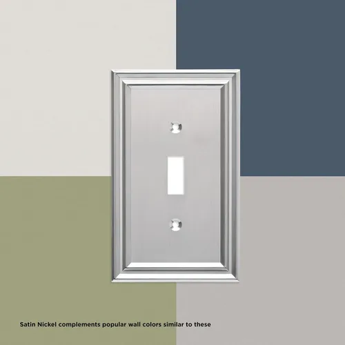 Vista 2 de Franklin Brass Classic Architecture (Paquete de 3) Cubierta Decorativa para Interruptor de Luz Níquel Cepillado Placa de Pared Decorador/Basculante