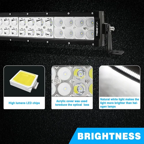 Vista 4 de NOVSIGHT Barra de luz LED de 32 pulgadas curvada de 180 W para luces de pod, combo de haz de inundación de 18000 lúmenes de luces de conducción