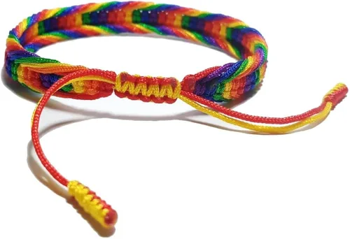 Vista 3 de LAMIBEE Pulsera tibetana con diseño de pansexualidad bisexual LGBT Proud Love Brazaletes de cuerda de amuleto y bohemio para mujeres y hombres