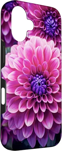 Vista 3 de Dahlia Flower Floral Nature Garden Funda con diseño granate rosa y morado para iPhone 16