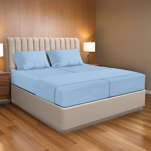 Vista 20 de Ready To Rest Juego de sábanas 100% algodón egipcio dividido tamaño Queen para cama ajustable de 5 piezas, se adapta a colchones de hasta 16