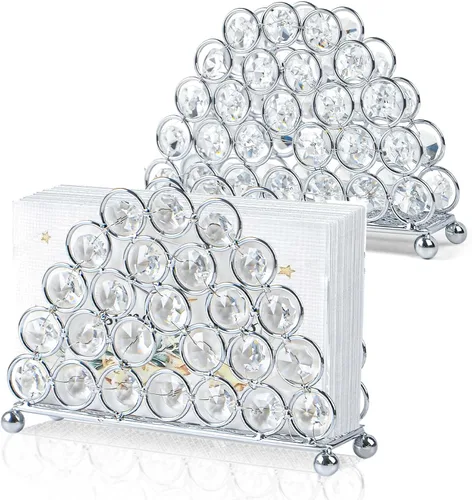 Vista 10 de Servilleteros de cristal elegantes y lujosos para servilletas de papel, cocina, comedor y encimeras, soporte para almacenamiento