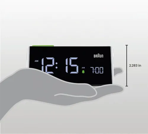 Vista 6 de Braun Reloj despertador digital con pantalla LCD VA, almohadilla táctil de repetición, ajuste rápido, ajuste automático del brillo de la pantalla