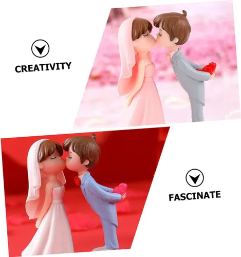 Vista 6 de ARTIBETTER 10 pares de adornos de boda para parejas, adornos para parejas y para la señora para tartas de boda, decoración de estatua de pareja