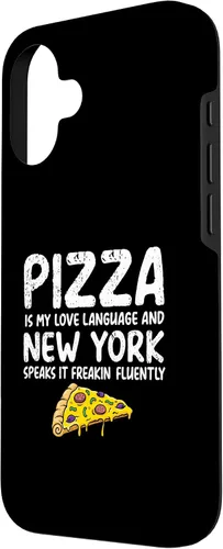 Vista 2 de iPhone 16 Pizza is my love language and New York speaks it freakin Case