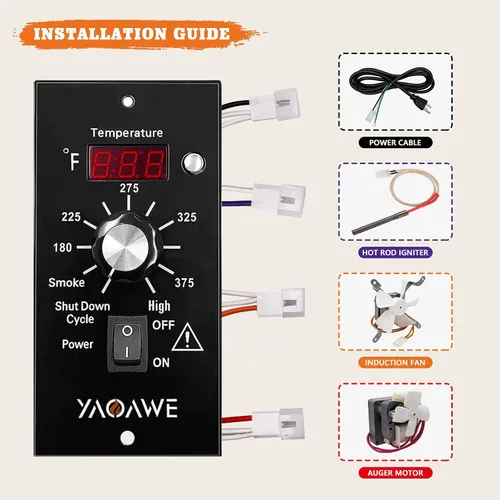 Vista 6 de Kit de termostato digital, piezas de repuesto compatibles con parrillas de pellets Traeger, termómetro digital Pro Controller, con sensor