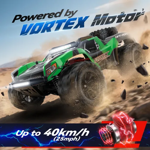 Vista 2 de JM Racing 1:12 Fast RC Cars 40KPH 4WD Camión del Desierto con Control Remoto, Camión Monstruo Todoterreno Todo Terreno con Batería Recargable