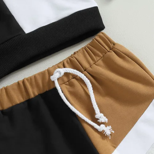 Vista 8 de Douhoow Conjunto de ropa de bebé con capucha y pantalones con cordón para bebé