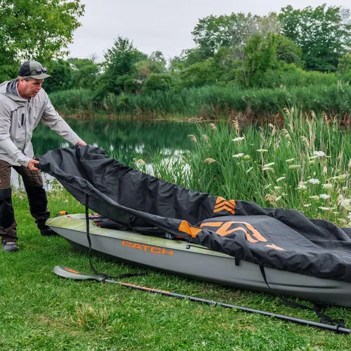 Vista 2 de Pelican Catch - Funda para kayak, repelente al agua y protección UV, resistente, 2 tamaños, color gris