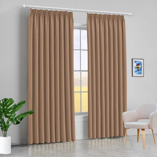 Vista 12 de Mamu Thread Collection Double Pinch Pleates Polyster Blended Blackout Curtain Panel & Drapes- Wine Solid, 42 Inch by 45 Inch- 2 Panel- (21+21) Wide