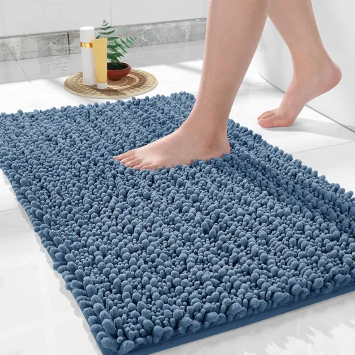 Vista 60 de Yimobra Alfombras de Baño Antideslizantes Lavables - Alfombra de Baño de Chenilla Ultra Suave Absorbente, Alfombra Peluda de Secado Rápido para Negro