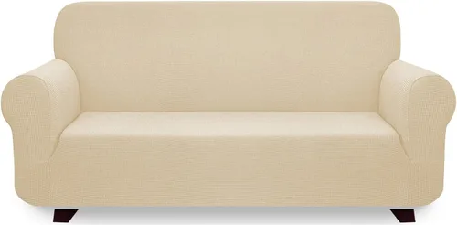 Vista 9 de iCOVER - Funda de sofá de una pieza de alta elasticidad, lavable a máquina, tela jacquard de elastano, parte inferior elástica antideslizante, sofá