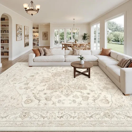 Vista 25 de Alfombras de área 8x10 Sala de estar: Dormitorio Alfombra Lavable Beige