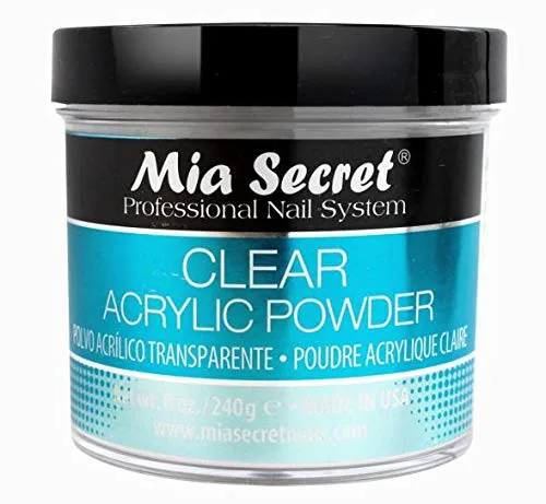 Vista 2 de MIA SECRET Juego de 2 piezas de polvo acrílico, transparente + rosa, 8 onzas