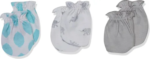 Vista 3 de Luvable Friends Baby Girls' Cotton Caps and Scratch Mittens
