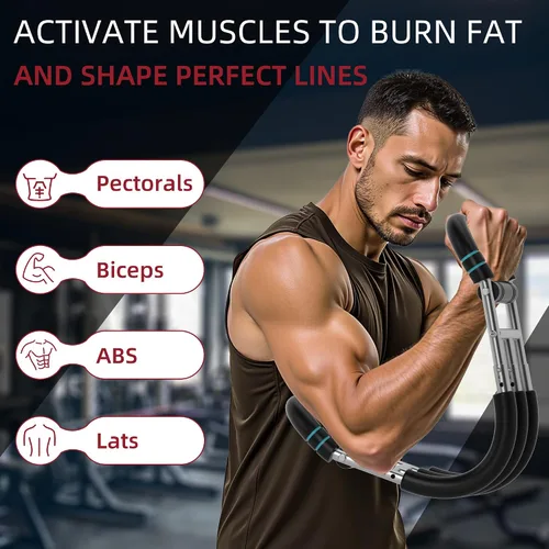 Vista 5 de Entrenador de brazo Twister, doble resorte triple, ajustable de 30 a 180 libras, equipo de entrenamiento de hombro y brazo de pecho, ejercitador