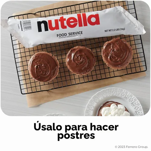 Vista 4 de Nutella - Bolsas para tuberías para untar avellanas, 6 bolsas, suministros para hornear, 211.2 onzas cada una