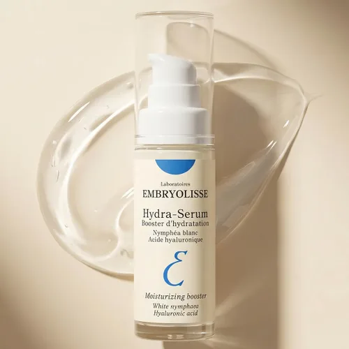 Vista 2 de Embryolisse Hydra-Serum, suero facial ligero de ácido hialurónico ultra hidratante con lirio de agua blanca, para pieles grasas a mixtas, 1.01 onzas