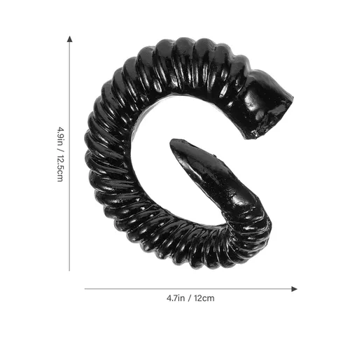 Vista 6 de Beaupretty Diadema de cuerno de diablo artificial, cuernos de cabra para bricolaje, pinza para el cabello, accesorios góticos, disfraz de Halloween