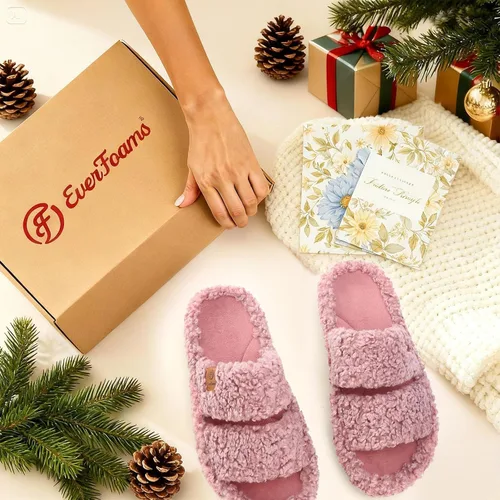 Vista 7 de EverFoams - Pantuflas de punta abierta para mujer, suaves y cómodas, de espuma viscoelástica, para interiores