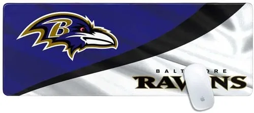 Vista 9 de Skinit Alfombrilla de mouse pequeña para juegos, diseño desgastado con licencia oficial de Baltimore Ravens con bordes cosidos, impermeable, base