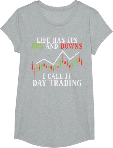 Vista 48 de Life Ups And Downs Day Trading Crypto Stock Market Trader T-Shirt, Negro