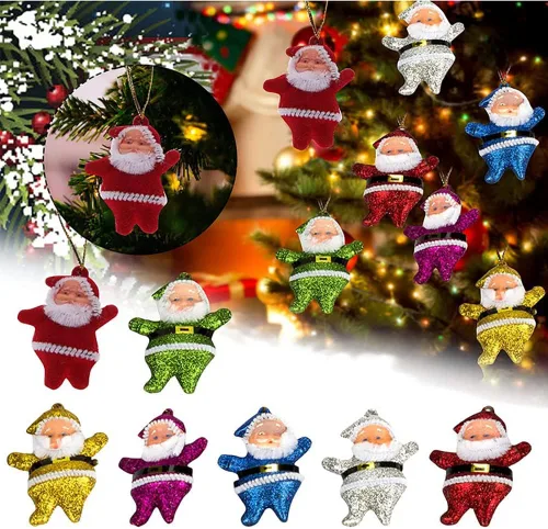 Vista 2 de Lindo mini árbol de Navidad estilo Papá Noel para decoración del hogar y varias ocasiones (colorido)