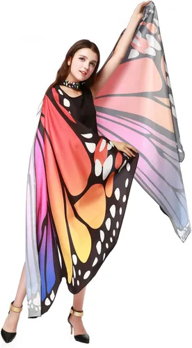 Vista 3 de Butterfly Wings for Women Adult Large Fairy Cape Halloween Dancing Festival Costume