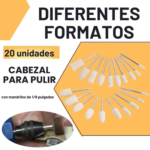 Vista 5 de 100 Ruedas de Pulido y Abrillantado para Kit de Pulido Dremel, Ruedas de Pulido para Accesorios de Herramientas Dremel, con Vástago de 1/8
