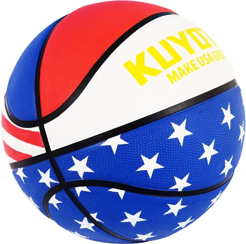 Vista 17 de KUYOTQ Kids Toddler Youth Adult Size 3/4/5/6/7 Basketball 22/25.5/27.5/28.5/29.5" Thickened Rubber or Faux Leather Indoor Outdoor Basketball for