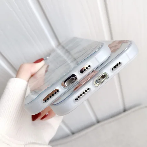 Vista 5 de ZCDAYE Funda transparente para iPhone 11, hojas galvanizadas TPU Funda protectora para iPhone 11, hojas coloridas