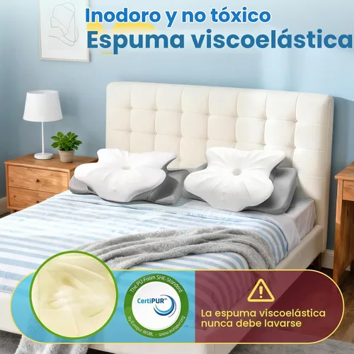 Vista 7 de Almohada cervical para cuello y hombro, almohada de espuma viscoelástica de contorno, almohada ergonómica de apoyo para el cuello para espalda