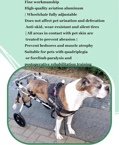Vista 4 de Silla de ruedas para perros para patas traseras, carritos ajustables para perros con ruedas, silla de ruedas para mascotas con patas traseras