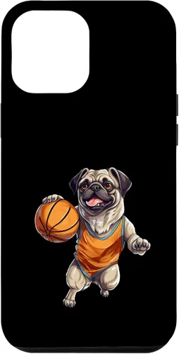 Vista 6 de Funda de diseño de baloncesto para iPhone 14 Cool Pug Playing