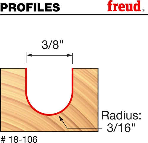 Vista 3 de Freud 18-100 brocas para router, de 18 pulgadas de diámetro con vástago de 14 pulgadas.