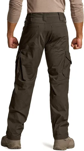 Vista 2 de CQR Men's Flex Ripstop Tactical Pants, Water Resistant Stretch Cargo Pants, Lightweight EDC Hiking Work Pants