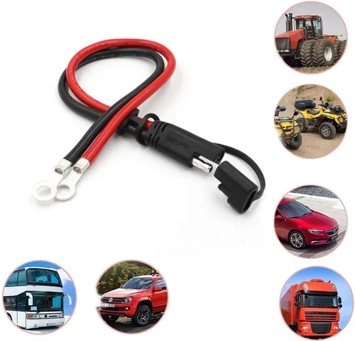 Vista 5 de iMESTOU Arnés de terminal SAE a anillo tórico de 10 AWG, enchufe de desconexión rápida de 2 pines, cable de extensión de arnés de terminal de ojal