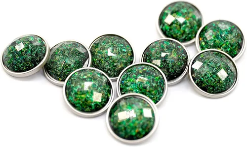 Vista 8 de 20 piezas de vidrio biselado verde arrugado estampado de capa de metal botones de vástago de costura para abrigos -0.906 in -7/8 pulgadas