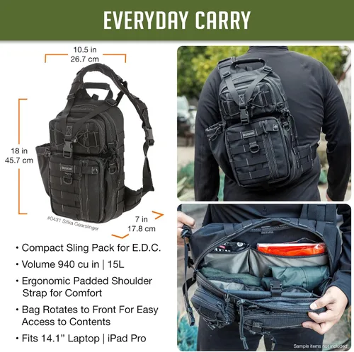 Vista 4 de Maxpedition Sitka Gearslinger Negro