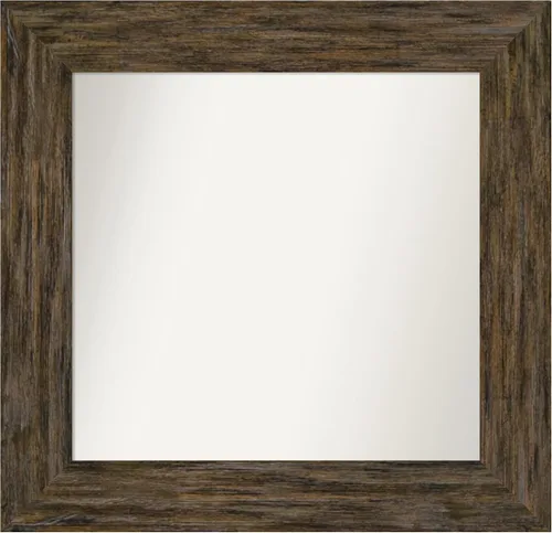 Vista 36 de Amanti Art Espejo personalizado, espejo de baño marrón Fencepost, espejo de pared o espejo de tocador de baño sobre el fregadero (27 x 27 pulgadas)
