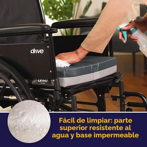 Vista 6 de Cojín para protección de la piel gel "E" para silla de ruedas, de Drive Medical, 14886, Azul oscuro, 1, 1