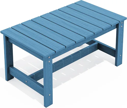 Vista 17 de SERWALL Mesa de centro para exteriores con agujero para sombrilla de 1.69 pulgadas, mesa de centro de polietileno de alta densidad para patio, Verde