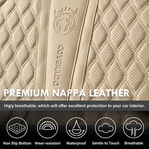 Vista 4 de Coverado Fundas de asiento delantero, fundas de asiento delantero de automóvil, fundas de asiento de piel de napa para automóviles, fundas