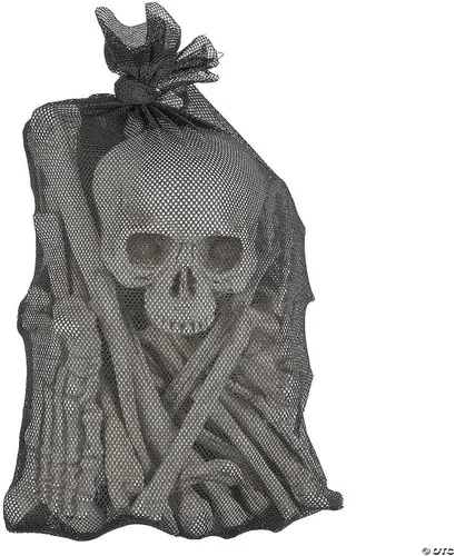 Vista 2 de Bolsa de huesos decoración de Halloween - 28 huesos más bolsa de malla - Scary Home Decor