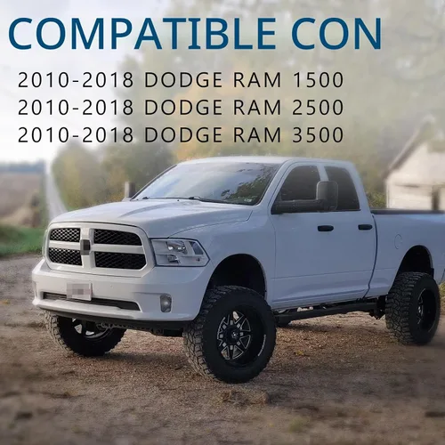 Vista 2 de POSAID Alfombrilla para salpicadero para Dodge Ram 1500 2500 3500, funda protectora personalizada para salpicadero Dodge Ram, Negro, 2010-2018