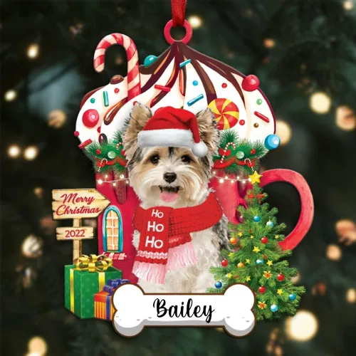 Vista 123 de Amantes de los perros de Navidad – Navidad de perros disponibles para muchos perros Shi Tzu – Adorno con forma personalizada, adorno de Navidad