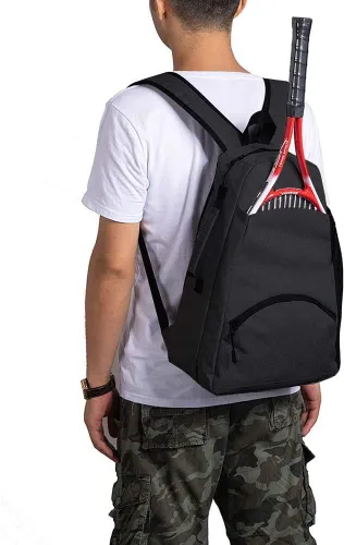 Vista 2 de QCWN 2 bolsas de tenis de raqueta, bolsas de tenis para hombres y mujeres, mochila de tenis, bolsa de tenis duradera, bolsa de pickleball de tenis