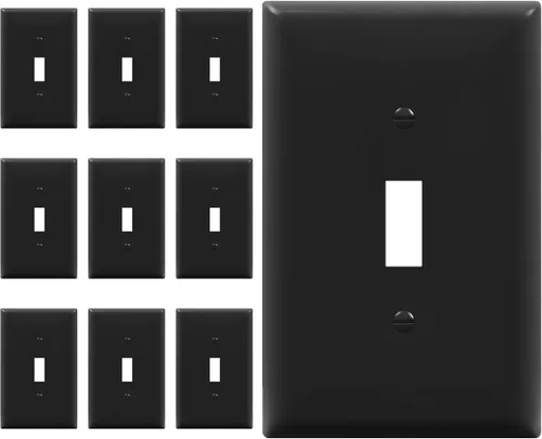 Vista 31 de ENERLITES - Placa de pared para interruptor de luz, acabado brillante, tamaño mediano, hueco para un interruptor de 4.88 x 3.11 pulgadas