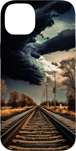 Vista 15 de Railroad Train Tracks Storm - Carcasa para iPhone 17